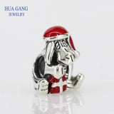 925 Sterling Silver Stitch Christmas Charms Beads for Bracelet