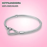 Flower Heart Charm Bracelet 925 Sterling Silver Fine Jewelry Gift