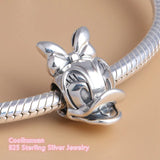 925 Sterling Silver Daisy Duck Portrait Charm Beads for DIY Jewelry Making