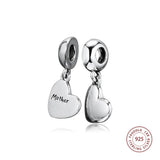 925 Silver Mother & Son Love Dangle Charm Bead for Bracelet