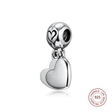 925 Silver Mother & Son Love Dangle Charm Bead for Bracelet