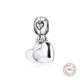 925 Silver Mother & Son Love Dangle Charm Bead for Bracelet