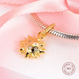 925 Sterling Silver Sun Pendant Charm for Bracelet Jewelry Making