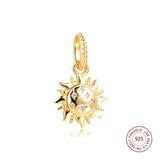 925 Sterling Silver Sun Pendant Charm for Bracelet Jewelry Making