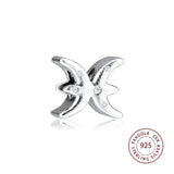 925 Silver Sparkling Pisces Zodiac Charm for Bracelet DIY Jewelry
