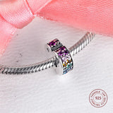 925 Silver Multi-Color Arcs Of Love Clip Beads