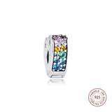 925 Silver Multi-Color Arcs Of Love Clip Beads