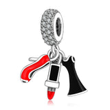 925 Silver Family Tree CZ Dangle Charm for Bracelet