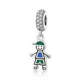 925 Silver Family Tree CZ Dangle Charm for Bracelet