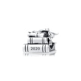 925 Silver Graduation Books Charm Beads for Jewelry Making
