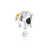 925 Silver Blooming Watering Can Charm Metal Beads for Women