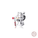 European Bracelet 925 Sterling Silver Ox Charms Beads DIY Jewelry Making