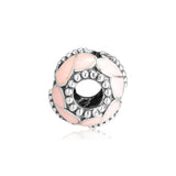 Europe Bracelet 925 Silver Pink Butterflies Charm Beads for DIY Jewelry