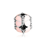 Europe Bracelet 925 Silver Pink Butterflies Charm Beads for DIY Jewelry