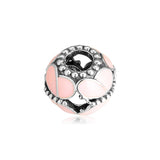 Europe Bracelet 925 Silver Pink Butterflies Charm Beads for DIY Jewelry