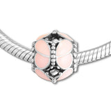 Europe Bracelet 925 Silver Pink Butterflies Charm Beads for DIY Jewelry
