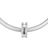 925 Silver Double Lined Pav? Clip Charm Bead for Bracelet Making