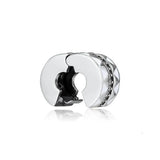 925 Sterling Silver Jagged Lines Clip Charm Beads