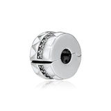 925 Sterling Silver Jagged Lines Clip Charm Beads