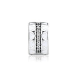 925 Sterling Silver Jagged Lines Clip Charm Beads