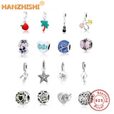 925 Silver Number Books Dangle Charm Beads