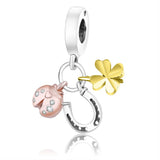 925 Silver Number Books Dangle Charm Beads