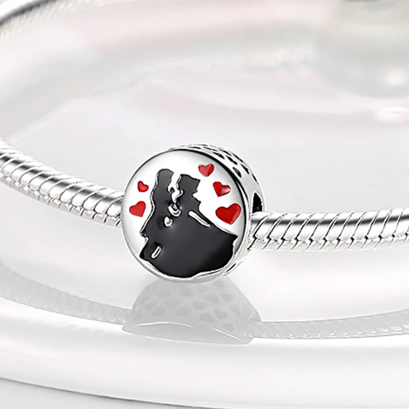 Silver Charms Beads Pendant Bracelet Necklace for Women