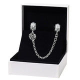 925 Silver Heart Family Tree Safety Chain Charms for Bracelet DIY