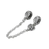 925 Silver Heart Family Tree Safety Chain Charms for Bracelet DIY