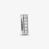 925 Silver Sparkling Clip Charm CZ Beads for Jewelry Making