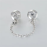 Bow & Zircon Silver Beads Bracelet DIY Jewelry