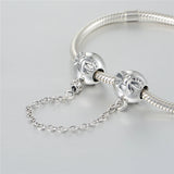 Bow & Zircon Silver Beads Bracelet DIY Jewelry
