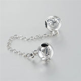 Bow & Zircon Silver Beads Bracelet DIY Jewelry