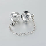 Bow & Zircon Silver Beads Bracelet DIY Jewelry