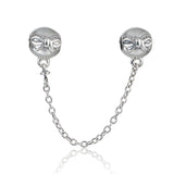 Bow & Zircon Silver Beads Bracelet DIY Jewelry