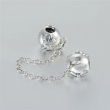 Bow & Zircon Silver Beads Bracelet DIY Jewelry