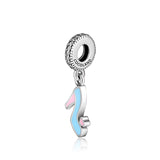 Stiletto Silver Dangle Charm Bead for Women's Bracelet
