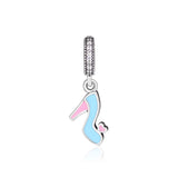 Stiletto Silver Dangle Charm Bead for Women's Bracelet