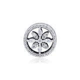 Snowflake Openwork Beads with Clear CZ 925 Sterling Silver Charms