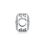 Snowflake Openwork Beads with Clear CZ 925 Sterling Silver Charms