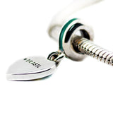925 Sterling Silver Brazilian Heart Flag Charms for Beads Bracelets