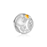 925 Silver Luminous Hearts Mother Of Pearl Beads