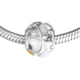925 Silver Luminous Hearts Mother Of Pearl Beads