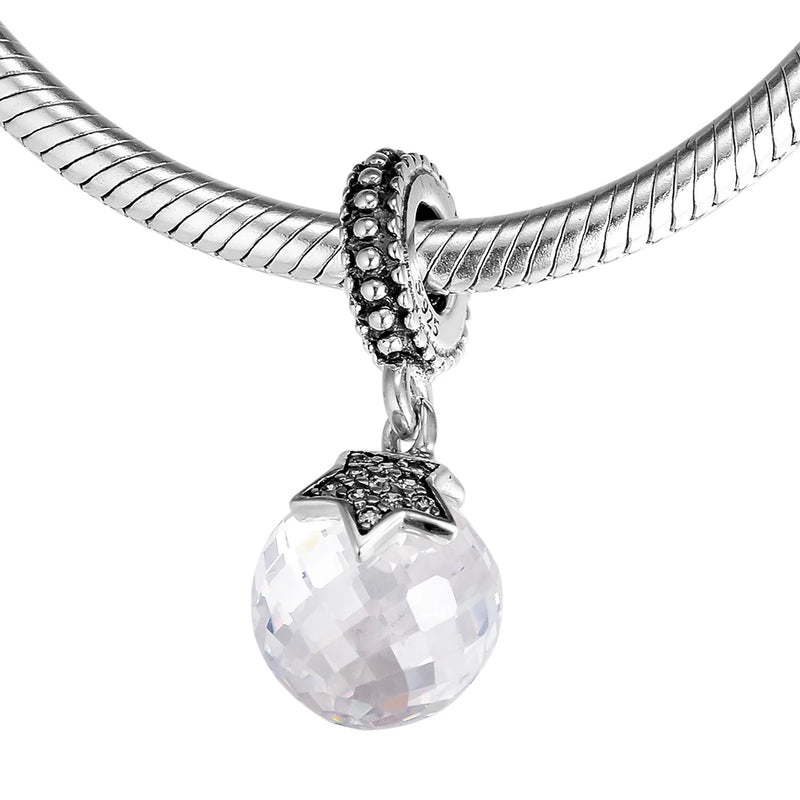 Moon and Star Silver Bead for Bracelets