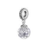 Moon and Star Silver Bead for Bracelets