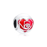 Enchanted Rose Heart Beads for Charms Bracelets