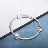 Bright Heart Clip Beads with Mutil CZ 925 Sterling-Silver