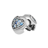 Bright Heart Clip Beads with Mutil CZ 925 Sterling-Silver