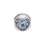 Bright Heart Clip Beads with Mutil CZ 925 Sterling-Silver