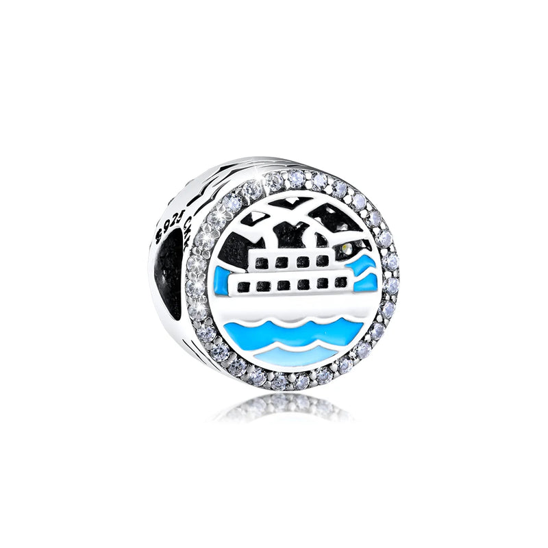 925 Sterling Silver Journey Beads Enamel Charms Bracelets